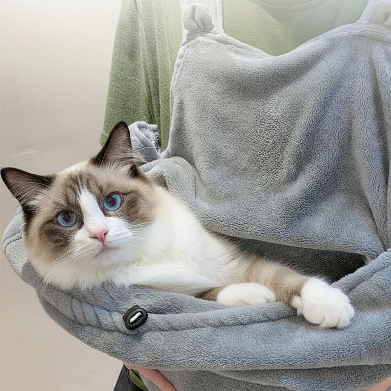 Cat Apron Carrier, Pet Sleeping Bag, Kitten Hands-Free Soft-Sided Carrier