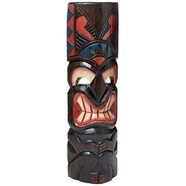 FOREVER BAMBOO Hawaiian Tiki Mask Love Hand-Carved Wood Wall Decor 20"