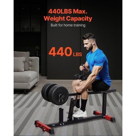 VEVOR Seated Calf Machine, 440 LBS Capacity Calf Raise Machine, Seated Calf Raise Leg Exercise Home Gym, Calf Workout Training Equipment, Lower Body Specialty Machine, Fit 1/2 inch Weight Plates