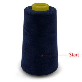 Tortoise 4 Cones of 3000 Yards Each Spool Thread for Sewing All Purpose Sewing Thread 100% Polyester Thread for Serger Overlock Quilting Sewing Machine 40S/2 Navy Blue