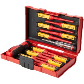 Neilsen CT3794 1000 V VDE Insulated Screwdriver Set - Red, 23CM X 14CM X5CM