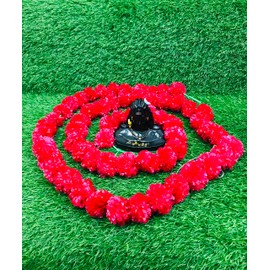 Artificial marigold flowers garland for diwali decor String 5 Indian Wedding Decorations Garlands Party Decorations Genda phool mala 5 Feet Long, for Parties, Christmas decoration, Home Decoration, Festival pack of 5 Red