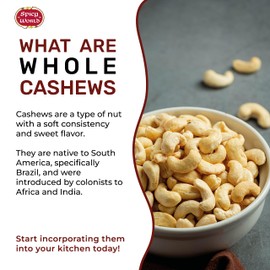 Spicy World Raw Cashews Whole 5 Pound Bulk - Unsalted, Natural & Pure, No Chemicals