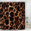 Leopard Tortoise Shell Print Shower Curtain Brown Cheetah Cat Fur