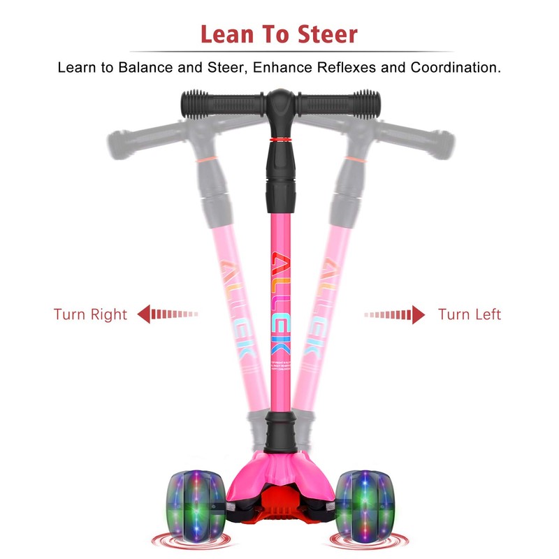 Allek Kick Scooter B02, Lean 'N Glide Scooter with Extra