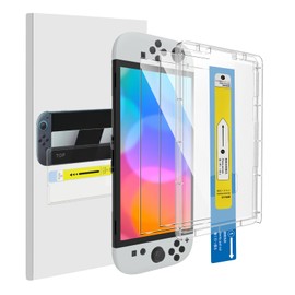 Salywin For Switch 2 Glass Film with Guide Frame [2 Sheets] Protective Film Anti-Fingerprint 9H Hardness Switch 2 Compatible Film Compatible with Paste Kit Included Impact Protection High Transparency