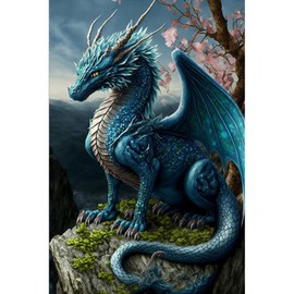 NAIMOER Dragon Diamond Painting Kits for Adults, 5D Fantasy Dragon Diamond Painting Kits for Adults Kids, DIY Full Drill Landscape Diamond Art Embroidery Diamond Dots for Home Decor 30x40cm