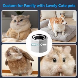 Funmit Core 300 Replacement Filter for LEVOIT Core 300, Core 300S and Core 300-P Air Purifier, 3-in-1 H13 True HEPA Filter Replacement, Compared to Part # Core 300-RF, 2 Pack, White