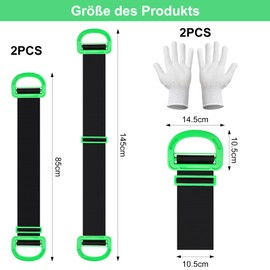 APOMOONS 2 Pieces Heavy Duty Transport Belt Carrying Straps Moving and Two Pairs White Non-Slip Gloves 145 cm Lifting Straps Adjustable Carry Strap Moving Lifting Strap for Furniture Boxes Household