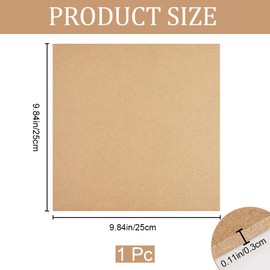 CRASPIRE MDF Wood Boards for Crafts 10x10in Square Wooden MDF Board Sheet Medium Density Fiberboard Chipboard Panels for Clay Drying Board Photo Frame Painting Accessories