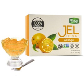 Bakol Jel Dessert - All Natural Vegan Dessert Mix - Kosher - Halal - No Artificial Sweeteners Flavors or Colors - Orange Flavor (PACK OF 12)