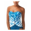 Vince Camuto Tie-Dye Draped Bandini Top - blue - Small