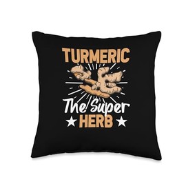 Herbalist Turmeric Super Herb Healing Herbalism Apothecarist Throw Pillow