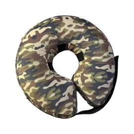Comfy-K9 Camo Cone - Inflatable Dog Cone, Soft Camo Recovery Collar, Adjustable Blow Up Dog Donut, Machine Washable E-Collar Alternative, Large Size Camouflage Cone for Healing