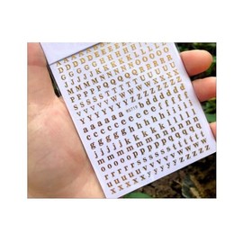 Generic Art Latin English Alphabet Letters Numbers 3D Nail Sticker Wg719 Gold Nail Wraps Stickers Manicure Supplies for Women Nails Full Long Lasting Easy Apply and Remove