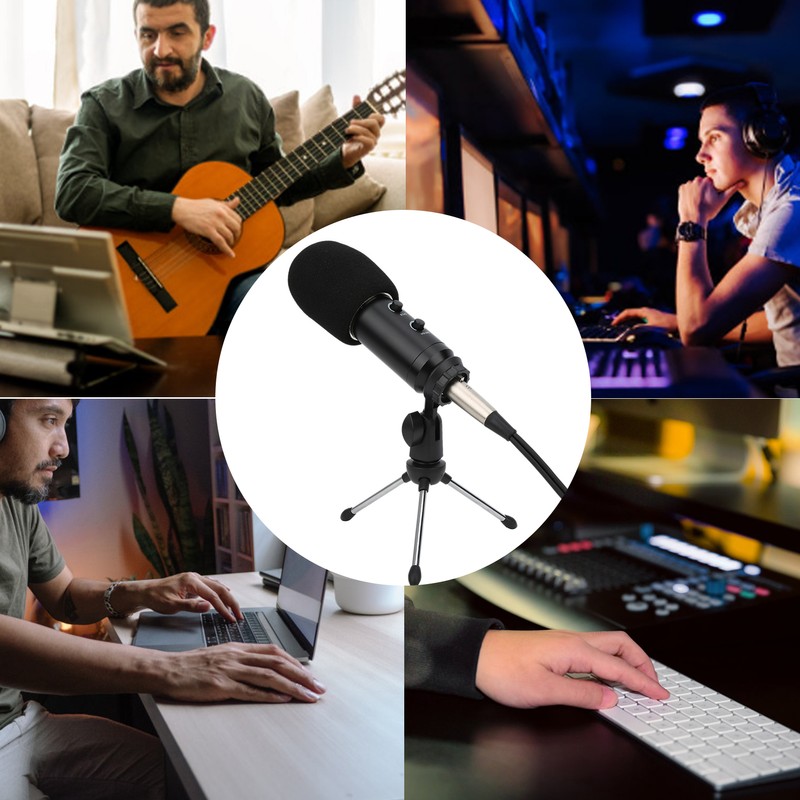 K8 Microphone 3‑Pin Interface Condenser with ECHOVOL Control USB 3.5mm