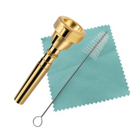 CashBeat 5C Trumpet Mouthpiece Set, Gold Plated Brass, Beginner to Pro, Durable & Reliable, with Cleaning Brush & Silver Polishing Cloth