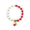 MEHUK Red and White Bracelet 8mm Natural Gemstone Beaded Bracelet