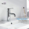 KIBI Bathroom Sink Pop-Up Drain with Overflow | Small Cover
