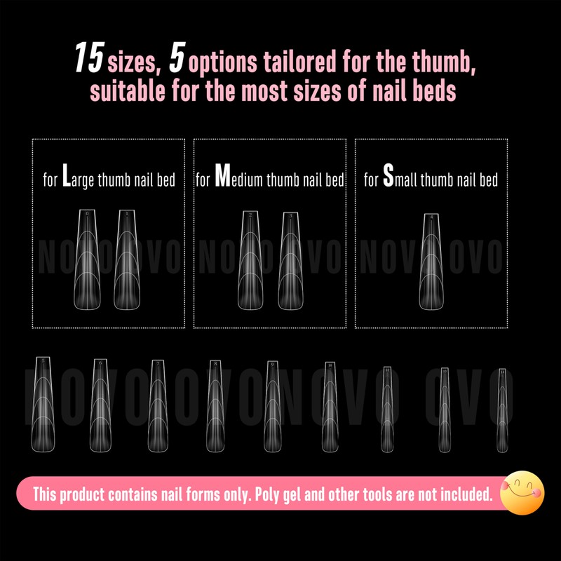 NOVO OVO Tapered Square (Natural not Sculpted) Nail Dual Forms