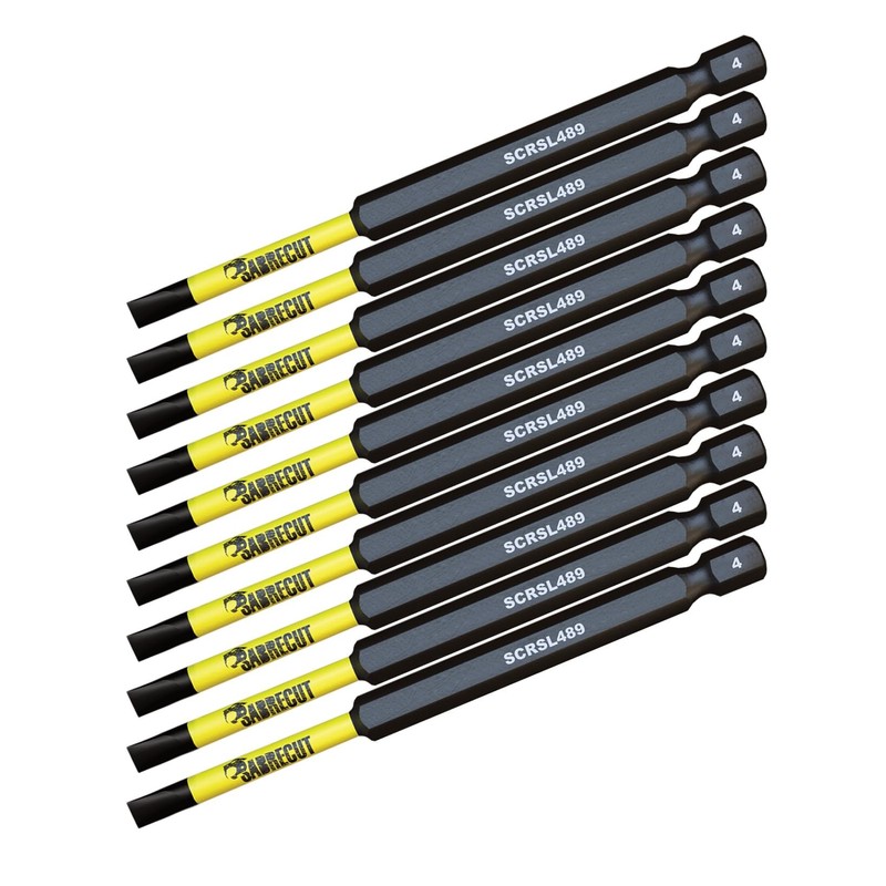 10 x SabreCut SCRSL489_10 89mm SL4 Slotted Magnetic Impact Screwdriver