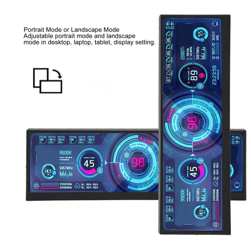 12.6 Inch Secondary Screen FHD IPS Second Screen Stretched Bar