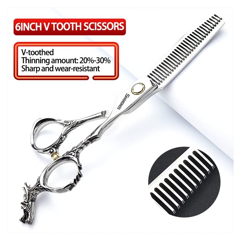 Silver 440c High Hardness Sharp Professional Hairdressing Scissors 6 Inch