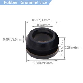 Fielect Rubber Grommet 50Pcs 8mm Inner Dia Oil Resistant Armature Rubber Grommets for Wiring Cable Black