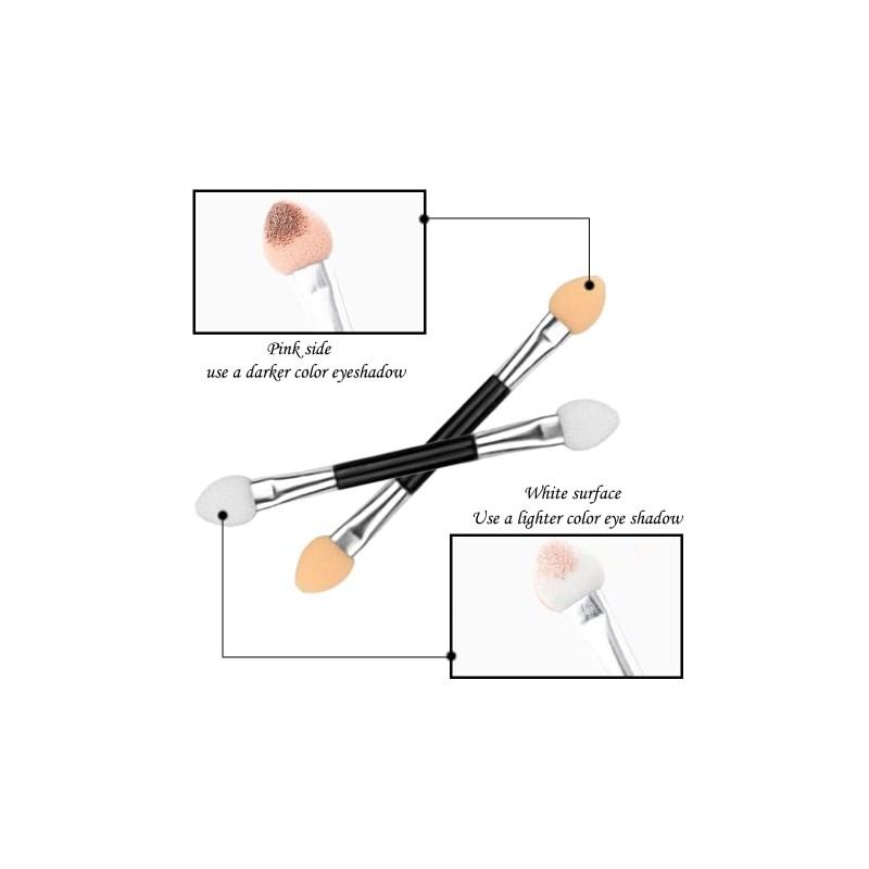 Eyeshadow Brush, 12 Pieces Pin Swan Neck, Sponge Eyeshadow Applicator,