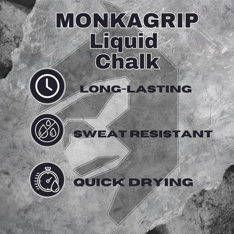 MonkaGrip Liquid Chalk – Long-Lasting, Sweat-Resistant Grip for Weightlifting, Climbing,