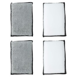 Scrub Pads Car Detailing, Car Cleaning, 4 Pcs Car Double Sided Velvet Towel, Car Cleaning Sponge, Car Wash Sponge, Scrubbing Sponge for Car Upholstery