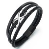 COOLSTEELANDBEYOND Infinity Love Infinity Number 8 Interwoven Three Strands Black