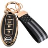 WSAuto for Nissan Key Fob Cover with American Flag Leather