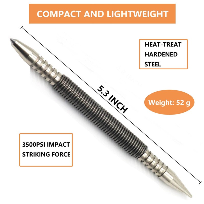 WHLLING 1/16″Dual Head Nail Setter and 3/16″Center Punch, 3500 PSI