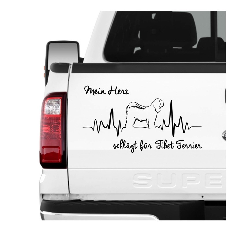 siviwonder Tibet Terrier Tibetan Sticker Car Heart Heartbeat Dog Sticker