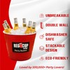 Reusable Red Party Bucket & Ice Bucket, Large Plastic Beverage