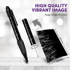 Destination Vinyl ltd Beautiful and comfortable Set of 2 Matching Pens BW - 3D Digital Concept City Buildings #42395