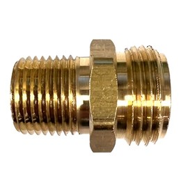 Reelcraft 260729 Garden Hose Adaptor Fitting, Garden Hose Thread, Rubber, 1/2" Mnpt x 3/4" NH