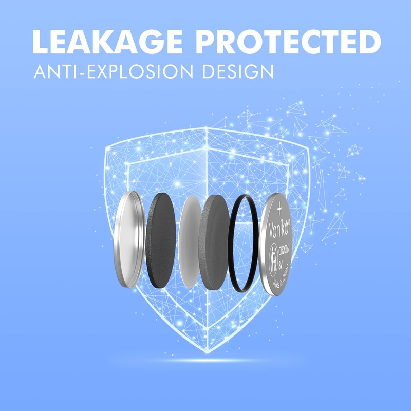 Voniko CR2016 3V Lithium Batteries 10 Pack for Child Safety,