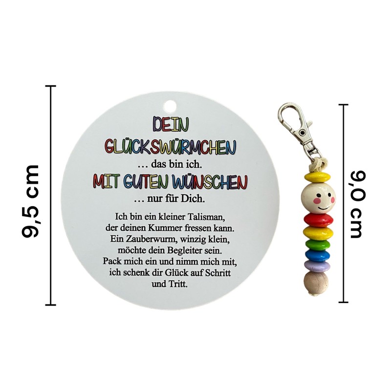Glückswürmchen, Sorgenwürmchen handmade, Ranzenbaumler, Sorgenwurm, Worry worm, Mutmacher, Glücksbringer, Holz,