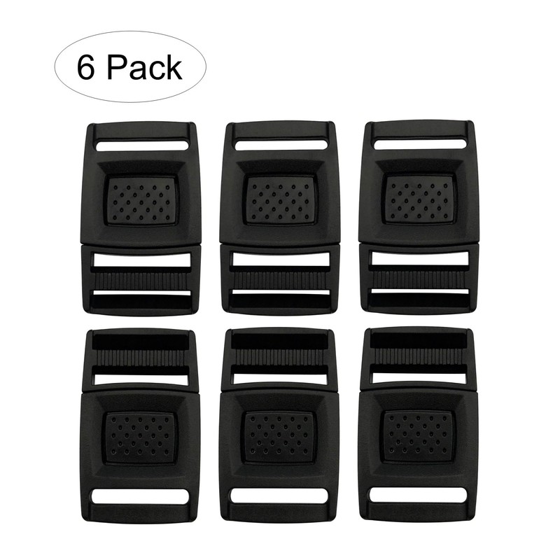 EesTeck 6 Pack 25mm Release Buckles Plastic Center Release Buckle