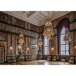 Loccor Fabric 5x3ft Luxurious Palace Backdrop for Photography Chandelier Chandelier Luxury Palace Interior Background for Prom Wedding Birthday Party Decorations Portrait Photo Booth Props