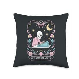 Stenographer Tarot Card Steno Machine Stenography Throw Pillow