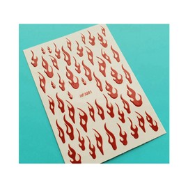 Red Fire Flame Nail Art Decal Stickers Self Adhesive Xf3281 Red Nail Wraps Art Stickers Manicure Supplies for Women for Home Nails Full Long Lasting Easy Apply and Remove