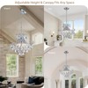 peskoe 18" Modern Crystal Chandelier, 4-Light Pendant Ceiling Lamp for