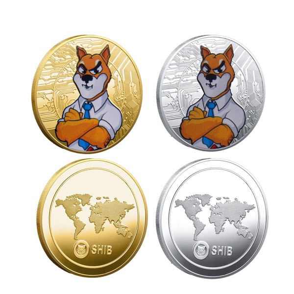 2PCS Charming Shiba INI Coin, Dogecoin Collection, Embracing a Lucky