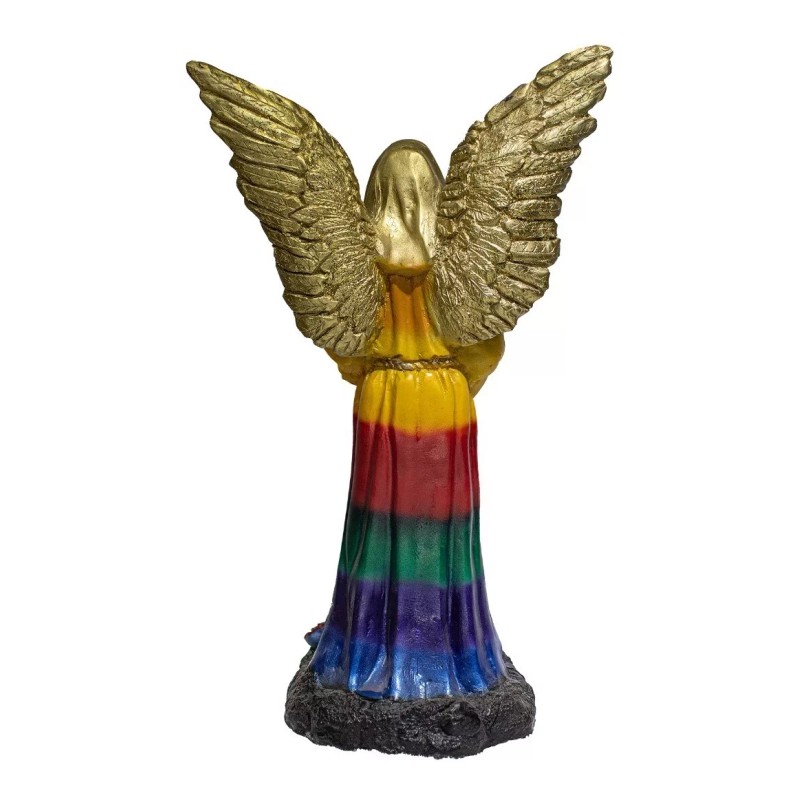 Imagen De Resina Santa Muerte Con Biblia 46 Cm