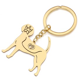 YINYA Stainless Steel Pug Dog Keychain 18K Gold Plated Puppy Schnauzer Jewelry for Women Girls Dog Lovers Gifts Keyring Decor (Gold Plated Beagle)