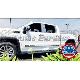 Trims Express-Made in USA Chrome Body Side Molding for 2019-2025 Silverado Sierra Crew Cab 1 1/4" Set 4