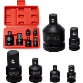 6 Piece Impact Socket Adapter and Reducer Set, 1/4" 3/8" 1/2" 3/4" Socket Wrench Adapter With Storage Case, Impact Driver Adapter Set Square Drive Sockets